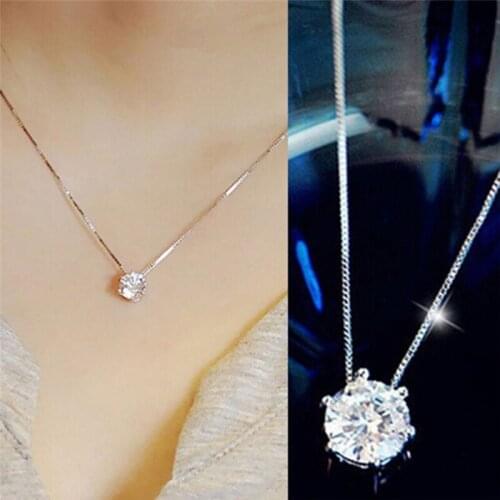 1PC Trendy Zircon Rhinestone Choker Pendant Chunky Statement Chain Necklace Jewelry