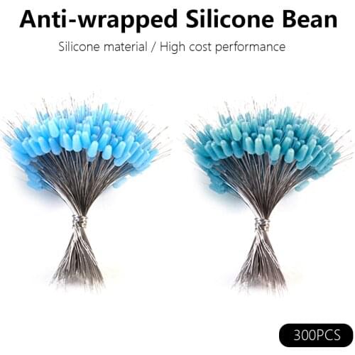 300pcs Anti-wrapped Bean Silicone Anti-strand Eight-character Ring Winding Does Not Hurt The Line Competitive Fishing Gadgets