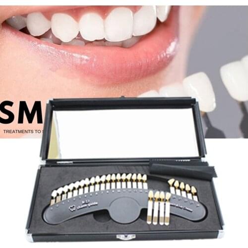 3D Dentist Teeth 27 Color Model Card Teeth Whitening Porcelain 16 Color Shade Guide Cold Light Teeth White Bleaching Dental Plat