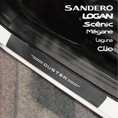 4pcs Car Side Door Carbon Leather Stickers For Renault Captur Clio Fluence Kadjar Koleos Laguna Megane Scenic Zoe Accessories