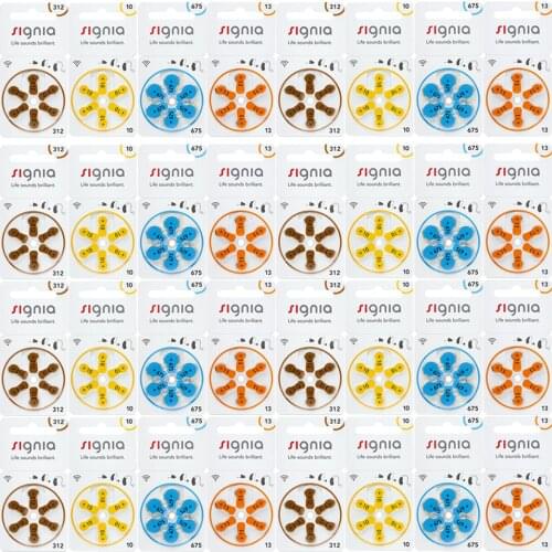 60 PCS Signia Hearing Aid Battery 6 Piece Number 13 10 312 675 Total 10x6 = 60 pieces