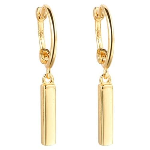 925 Sterling Silver Earring Fashion Zircon Vertical Bar Butterfly Short Drop Earring Cute OL French Style Woman Girl Ear Jewely