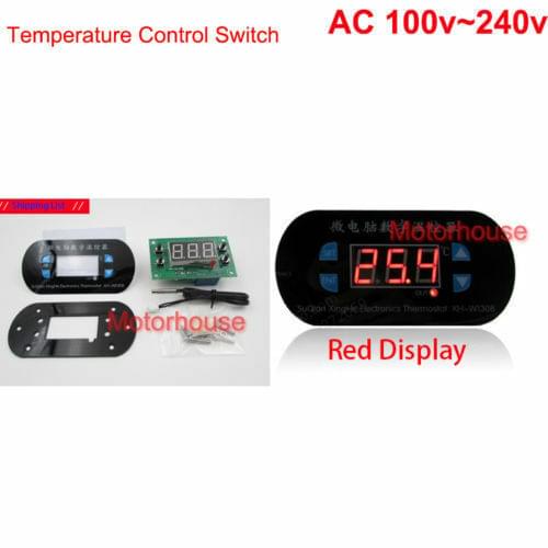 AC110V 220V Red/Blue LED Digital Thermostat Temperature Alarm Controller Sensor Meter ,Temperature precise control switch