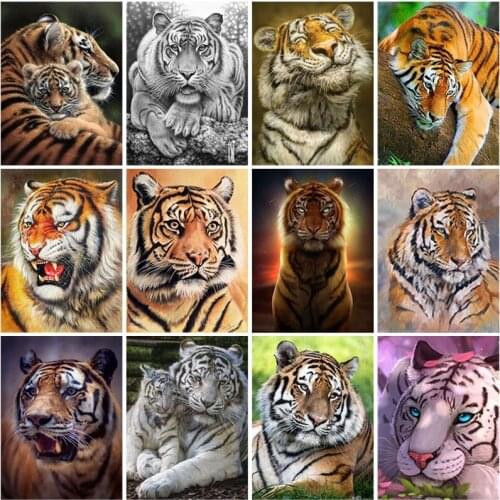 5D DIY Diamond Painting Tiger Animals Diamond Embroidery Cross Stitch Full Square Drill Diamond Mosaic Sale Home Decoration