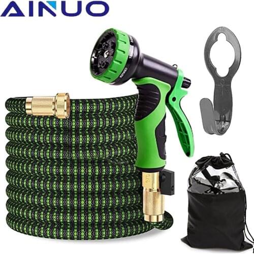 Large Garden Hose Pipe Expandable Flexible Used For High-Pressure Car Wash Magic Hose Metal Spray Gun Outdoor Garden Cleaning