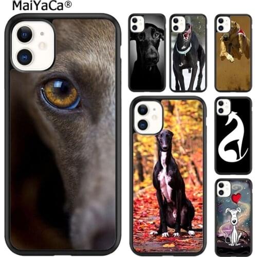 MaiYaCa Awesome Sitting Fawn Greyhound Dog Phone Case Cover For iPhone 6s 7 8 plus X XR XS 11 12 pro max Samsung S8 S9 S10 shell