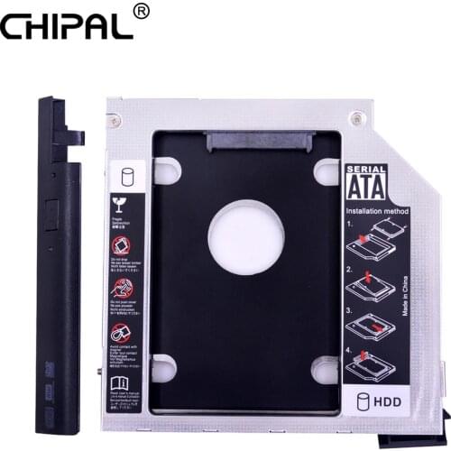 CHIPAL with Dual LED Light 2nd HDD Caddy 9.5MM SATA 3.0 Ejector for Dell Latitude E6320 E6420 E6520 E6330 E6430 E6530 CD-ROM