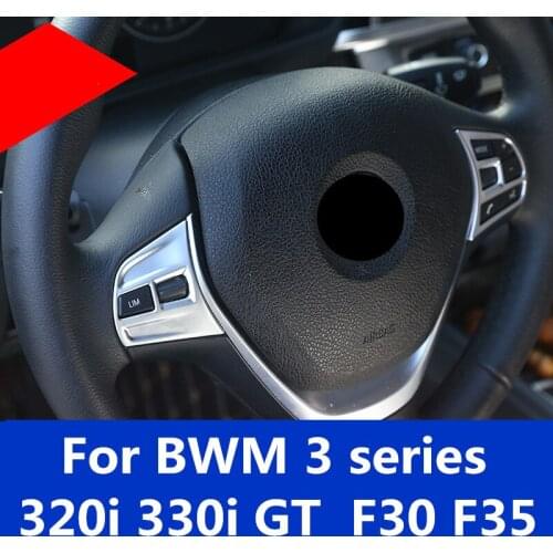 For BWM 3 series 320i 330i GT F30 F35 Car Steering Wheel Button Decorative Trim Cover sequin accessories decorative frame
