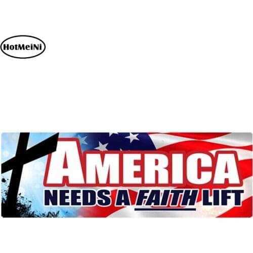 HotMeiNi 15cm x 5.1cm American Needs a Faith Lift Bumper Sticker Decal Religion Jesus Christ Vinyl Stickers Motorcycles Decor