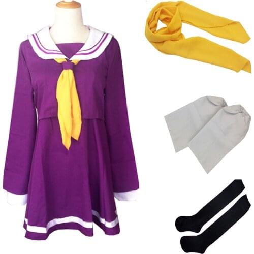 The Game Of Life No Game No Life Cosplay Costume Nogemu Noraifu Shiro Kawaii Girls Uniform Sailor Dress