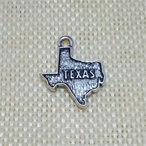 Beautifully crafted silver plated charm TEXAS Map