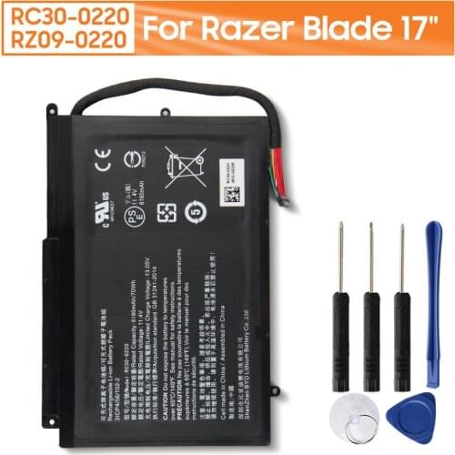 Original Replacement Laptop Battery RC30-0220 RZ09-0220 For Razer Blade Pro 17" Genuine Rechargeable Laptop Battery 6160mAh