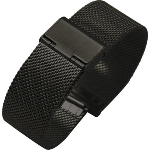 Universal Stainless Steel Band 16mm 18mm 20mm 22mm Replacement Milanese Wrist Watch Band Silver Black Gold Bracelet