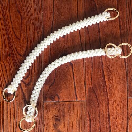 Handle PU furoshiki cloth package japanese style earth friendly recycle strap bag handmade new pearls beads shoulder belt