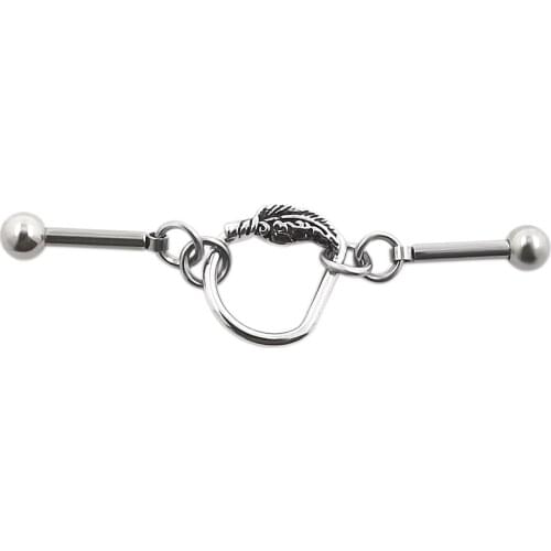 JHJT 14G 316l Stainless Steel Industrial Barbells Cartilage Ear Tragus Helix Bar Piercing Women Body Jewelry 1 1/2 Inch(38mm)