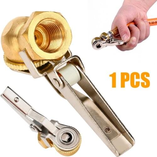 Universal 1pc 1/4" NPT Clip-On Ball Foot Auto Car Air Chuck Tire Tyre Inflator Fitting Kit Brass