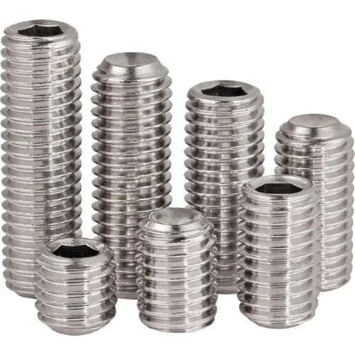 1-20Pcs M8 M10 M12 M14 M16 Cup Point Grub Screws 304 Stainless Steel Inner Hex Hexagon Socket Concave