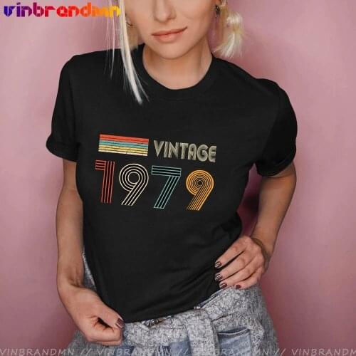 Camiseta Vintage 1979 T Shirt 70s New Fashion Vestido Retro Legendary 1979 T-shirts Birthday Mothers day Mom Gift Slim fit Tees