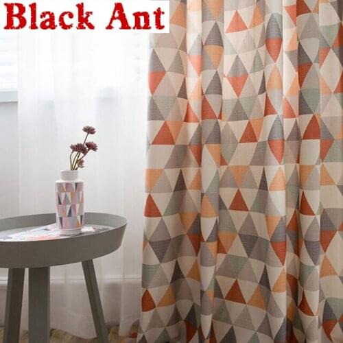 Colorful Geometric Triangles Printed Curtains For Kids Bedroom Living Room Semi-Shade Modern Window Drapes Fabric Kitchen X800F