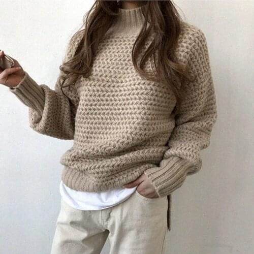 2021 Newe Women Autumn Winter Turtleneck Wool Sweater Japan Style Cozy Knitted Jumpers Full Sleeve Pullover Jackets