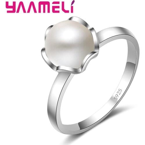Wholesale Factory Price Simple Style White Pearl For Women Female Fetival Present Solid 925 Sterling Silver Accessories