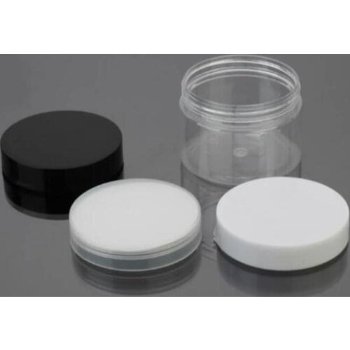 10pcs/lot 50g/80g/100g round clear pet jar bottle container with thread plastic cap lid , for Cosmetic Packaging