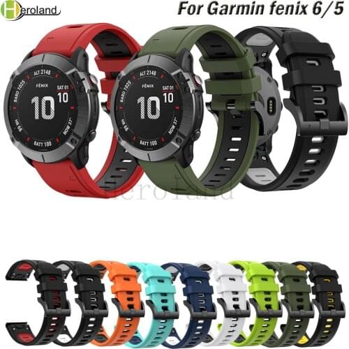 22MM WatchBand Strap For Garmin Fenix 6 6PRO Fenix 5 5 Plus Forerunner 945 935 / Quatix 5 Silicone Wriststrap Quick Release