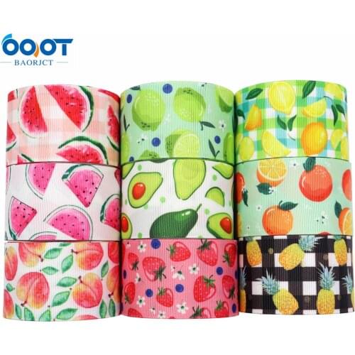38MM 10Yards M-21610-789 Fruit Series Thermal Transfer Printed Grosgrain Ribbons,Bow Cap DIY Party Gift Packaging Materials