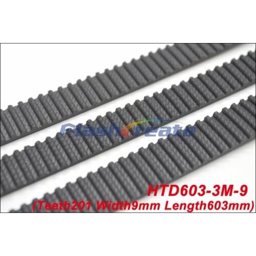 5pcs HTD3M belt 603 3M 9 Length=603mm Width=9mm Teeth=201 3M timing belt rubber closed-loop belt 603-3M Free shipping