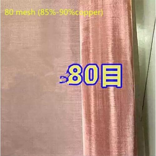 80 mesh (85%-90%copper) copper wire mesh/copper wire cloth for EMI/RMF shielding 1mx5m --free shipping