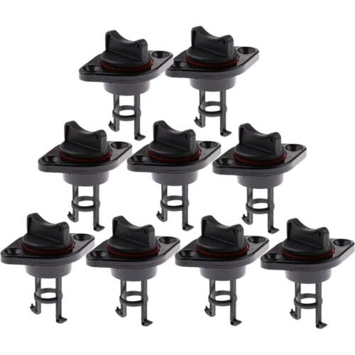 9x Black Marine Boat Yacht Nylon Drain Plug Hardware Fits 1'' Diameter Hole