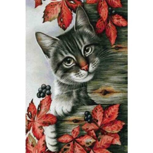 Kexinzu Full Square Round Drill 5D DIY Diamond Painting "Animal Cat" 3D Embroidery Cross Stitch Mosaic Home Decor Gift