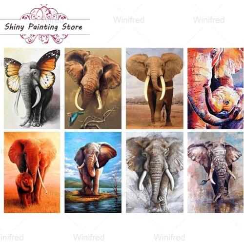 Full Diamond Cross Stitch Elephant Animal Diamond Painting Mosaic Picture Of Rhinestone Diamond Embroidery Home Decor Handmade