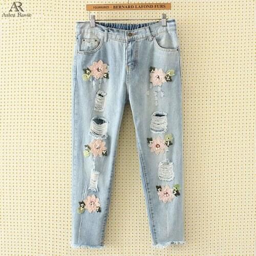 Женские джинсы с вышивкой Aslea Rovie China At AliExpress