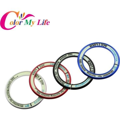 Color My Life Car Styling Stainless Steel Interior Ignition Key Ring Circle Trim Sticker for Ford Ecosport 2012 - 2016 Stickers