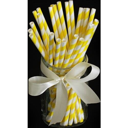 Paper pipette color green striped paper straw disposable kraft paper straw degradable