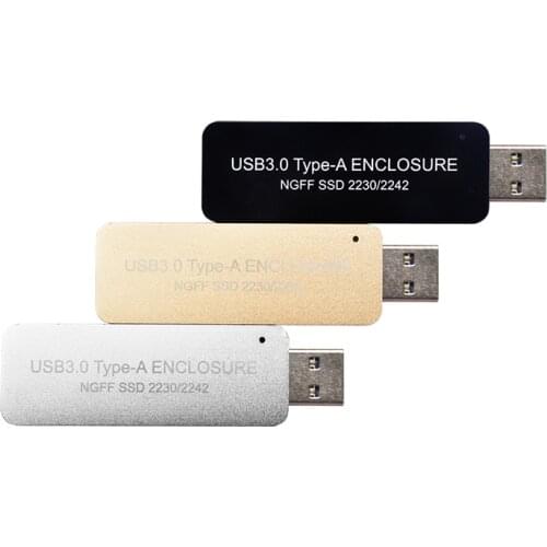 WBTUO LM-741U USB3.0 TYPE-A TO SSD Enclosure Case Without Cable for NGFF B-key SATA protocol for 2230 or 2242 M.2 SSD