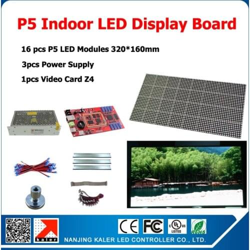Indoor Full Color Video Wall Electronic Sign 640*1280mm Indoor LED Display Board 16pcs P5 Indoor RGB LED Modules + DIY kits