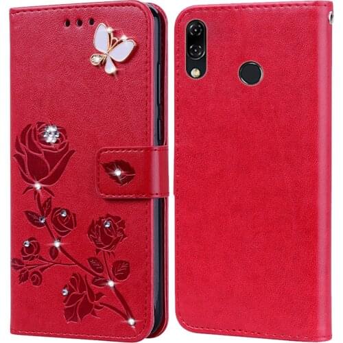 Flip Phone Case Cover for Asus Zenfone 5Z ZS620KL / 5 2018 ZE620KL X00QD Bling Flower 3D Diamond Premium Leather Wallet Case