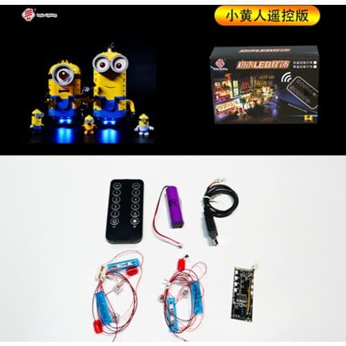 MOC Led light kit for Brick-built Minions and Their Lair 75551 Building Blocks Bricks Model (not include blocks set)