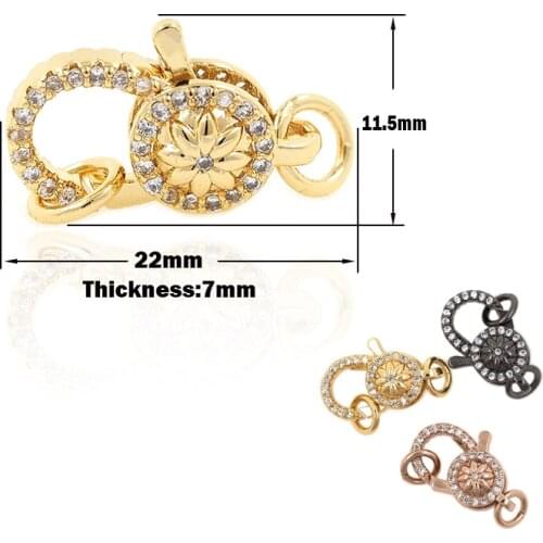Pendant Charm Brass Zircon Lobster Buckle DIY Copper Joint Jewelry Bracelet Necklace Handmade Accessories