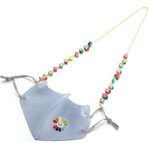 Fashion Polymer Clay fruit Bead Handmade Necklaces Mask Cord Lanyard Strings Neck Strap Women Eyewear Rope цепи