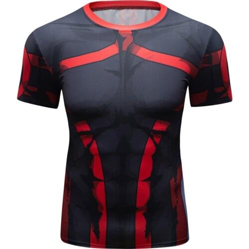 Fashion Sport Tights Compression Shirts 3D Printed T shirt Men Short Sleeve Costume Style Tops Male Fitness Quick-dry Tights