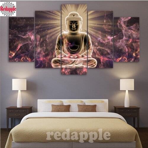 NEW Full square diamond painting Embroidery Rhinestone Mosaic "Buddha statue"Cross Stitch home decoration 5pcs combination craft