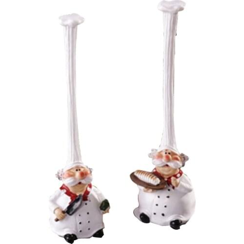 Set of 2 Lovely Resin Chef Figurine Coffee Bar Figurine Collectible Gifts