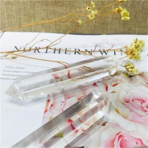 Natural polished clear quartz double point tower crystals healing stones for gifts