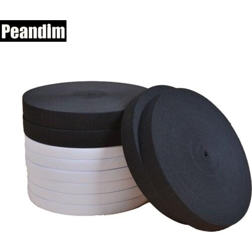 PEANDIM 1.5cm Width 30meters DIY Sewing Elastic Band Knitted Elastic Tape Black White Color Can Choose
