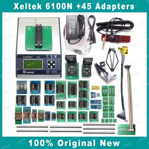100% Original New XELTEK SUPERPRO 6100 6100N Programmer +45 adapters IC Chip Device Programmer NEWEST version +EDID Cable
