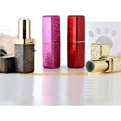 30Pieces/Lot Lipstick Package Empty Lip Balm Tube DIY Lipstick Shell Tool Gold Black Pink Square Container Internal Dia 12.1mm