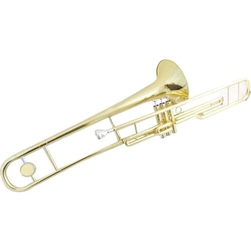 C key Piston Trombone with case mouthpiece Yellow Brass Trombon Lacquer Musical Instruments